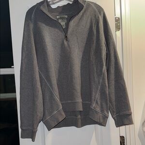 Vintage L.L Bean Men's Gray Half-Zip Sweater